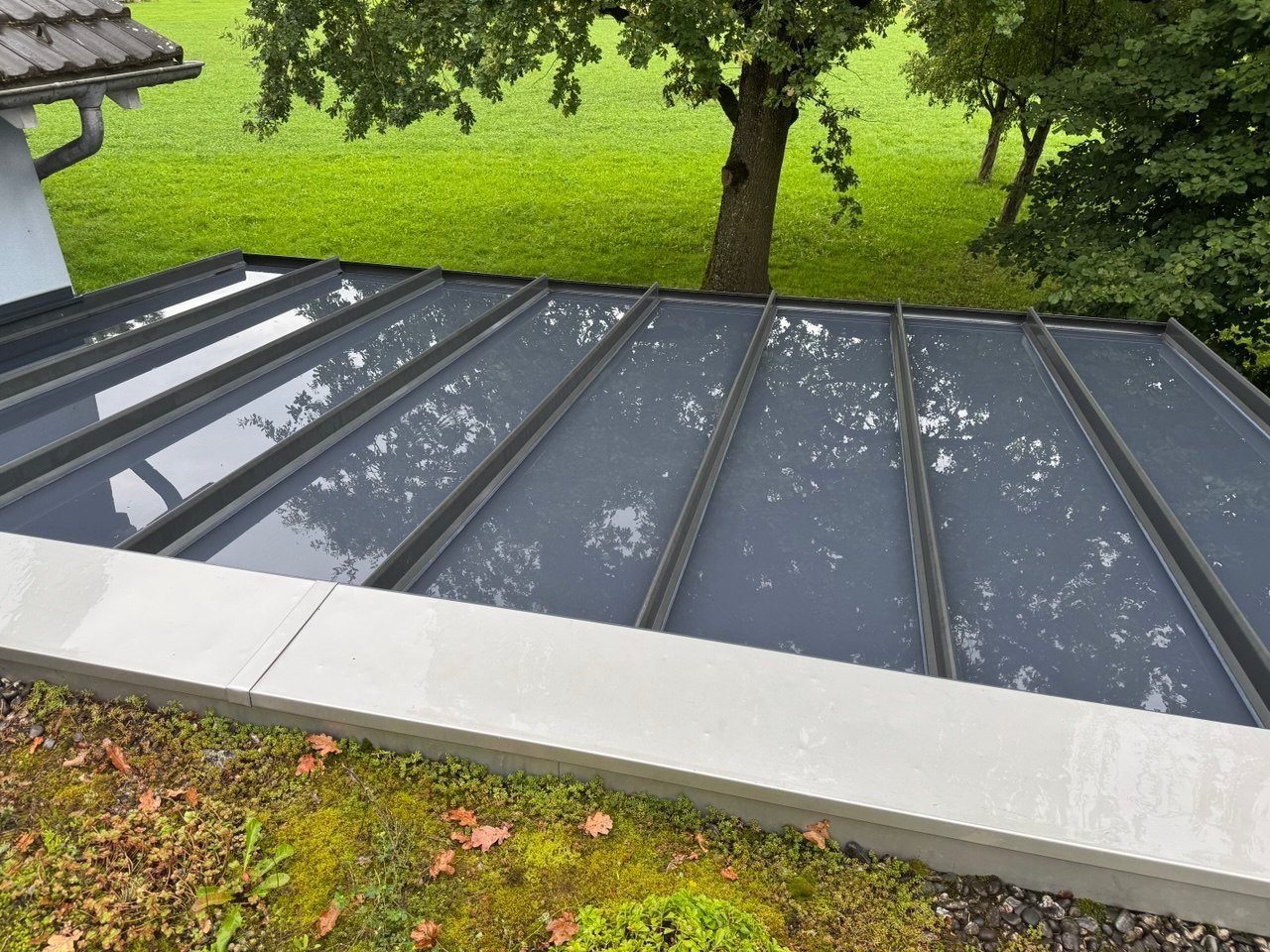 Glasdach-reinigung-nach Morozovs Reinigung